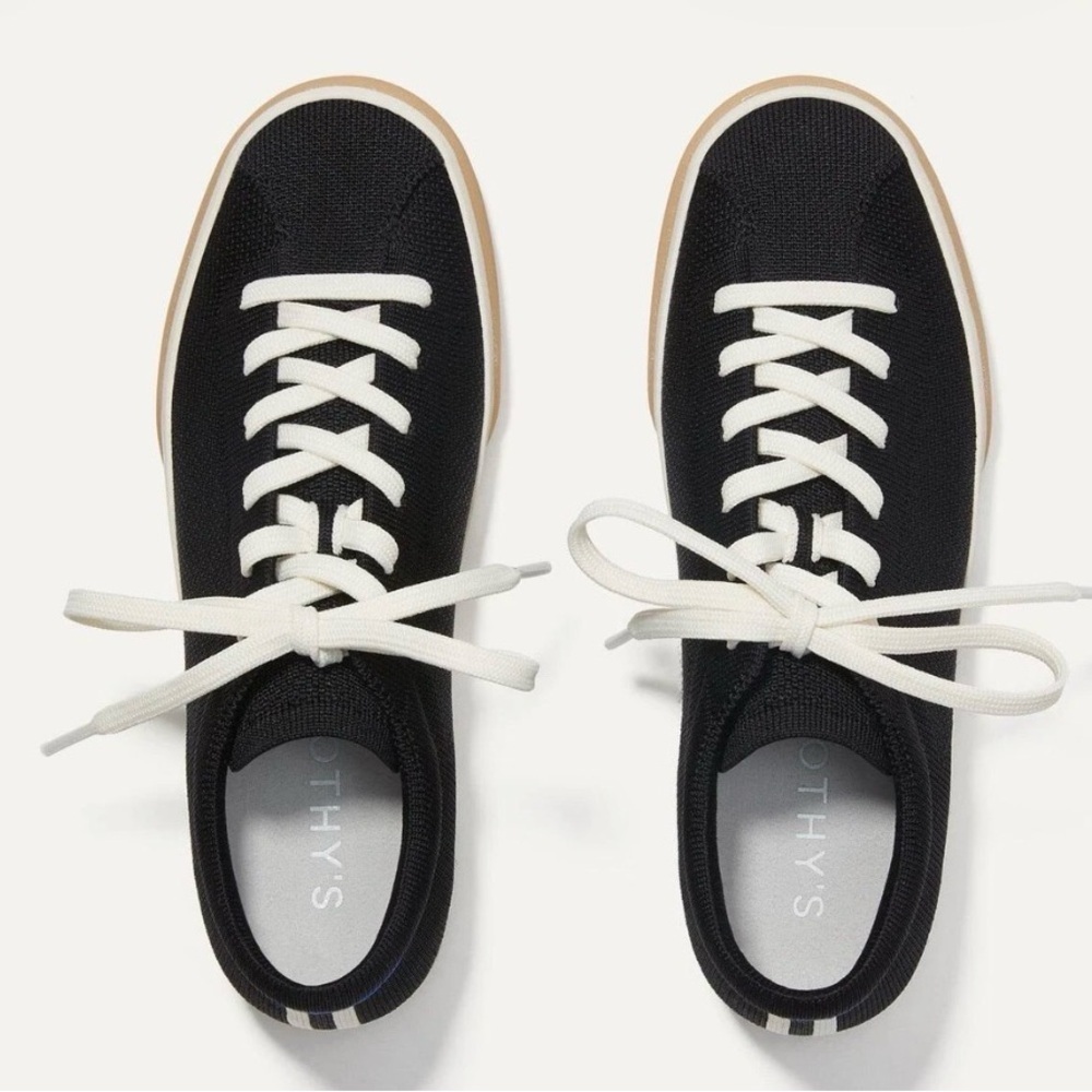 Rothy's Women Black and Cream Sneakers - Picture 2 of 5